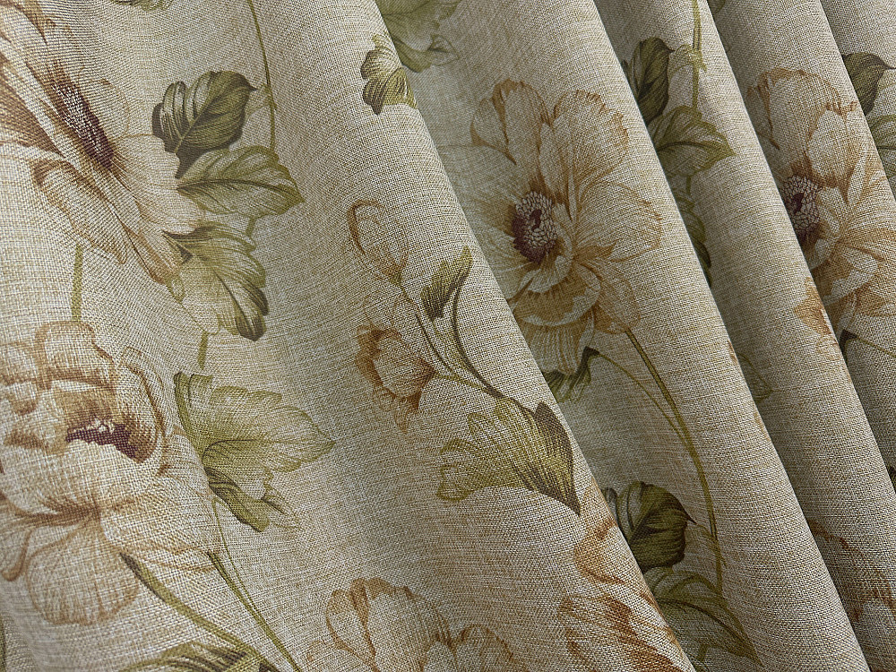 Комплект штор VR-Textil Лен Прованс 100х270 2шт и Тюль 400х270 2080ш-115т Коричневый с белым 71-215/2 Киев - изображение 7