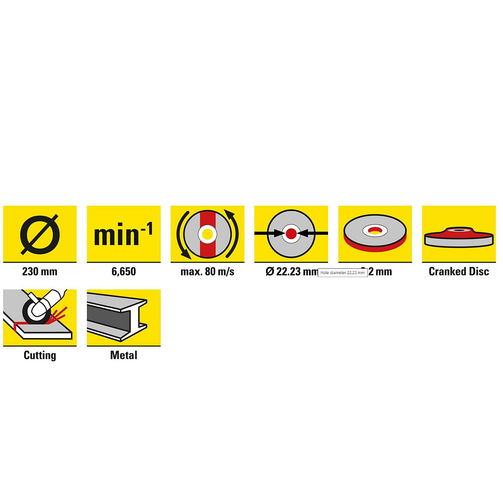 Круг отрезной по металлу Trotec 230х22.23х3.2 (5 шт) (6225001211) Винница - изображение 3