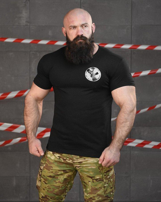 Тактическая ХЛОПКОВАЯ футболка NECRONIMICON скелет black НП5204 Одесса - изображение 3