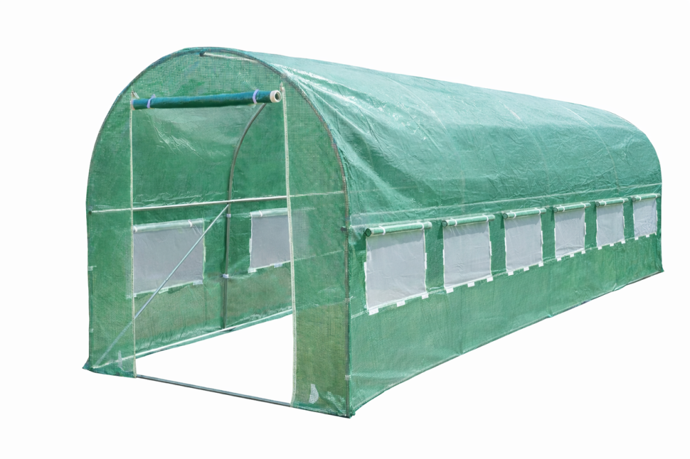 Садова теплиця 9 м² (4,5 × 2 × 2 м) з вікнами, армована плівка UV-4, Зелена (Польща) Київ - фото 11