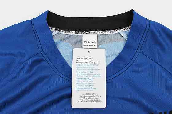 Футболка (Джерсі) чоловіча M-(Polyester 100%), короткі рукави, вільний крій, синьо-чорна, НЕ оригінал Киев