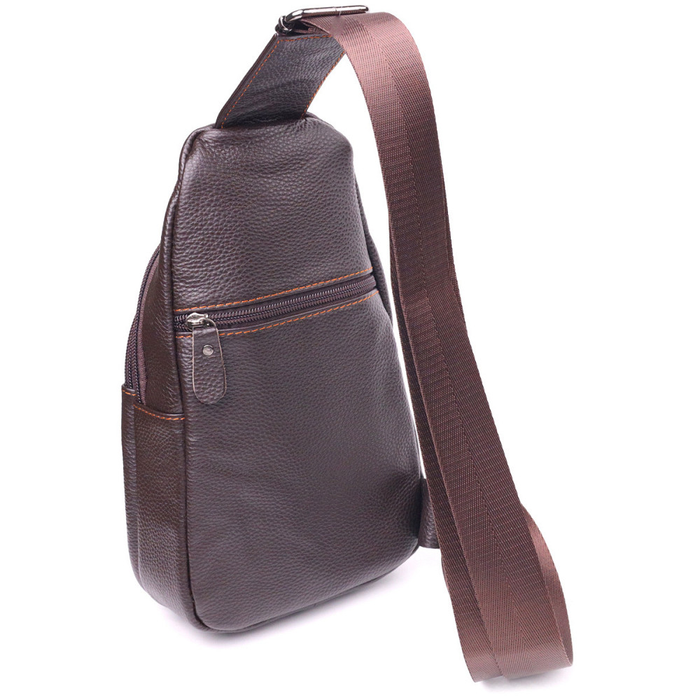 Удобная мужская сумка через плечо из натуральной кожи Коричневая (Vintage) Киев - изображение 6