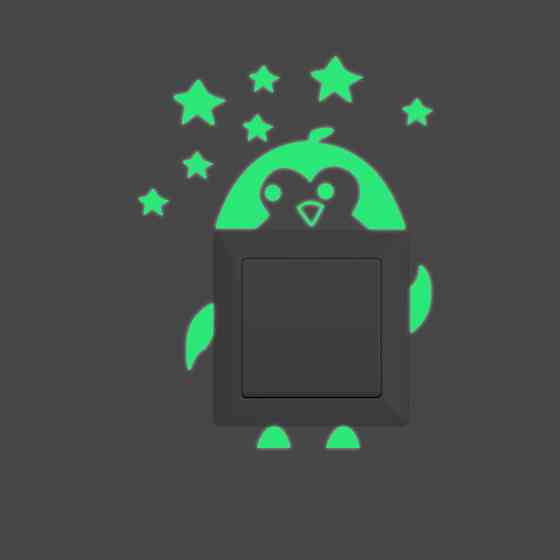 Фосфорная наклейка Пингвин 10 на 10 см салатовый Киев