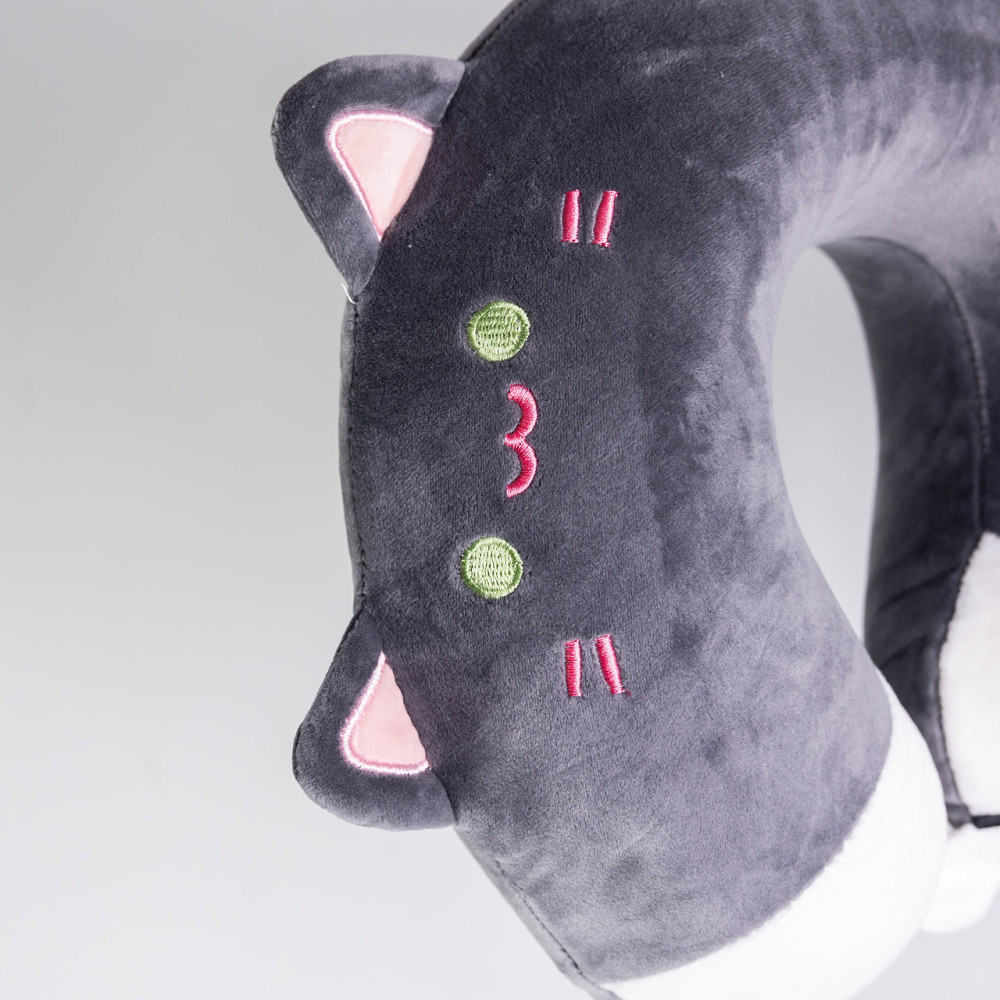 Подушка для шиї Kitty U-образна, темно-сіра Київ - фото 1