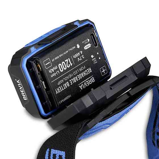 Ліхтар налобний Brevia 550Lm, 3W CREE XPG+COB, 1200mAh/3xAAA, Zoom, з сенсором білий/червоний Львів