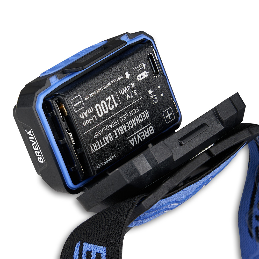 Ліхтар налобний Brevia 550Lm, 3W CREE XPG+COB, 1200mAh/3xAAA, Zoom, з сенсором білий/червоний Львів - фото 5