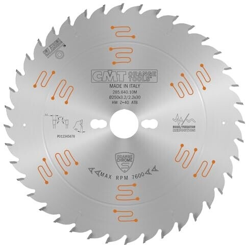 Пильний диск по дереву CMT 250x30x40z K3.2/2.2 (285.640.10M) Одесса - изображение 1