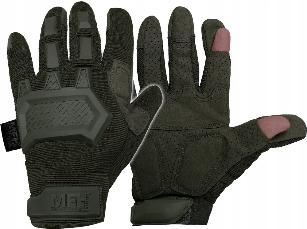 Тактичні Захисні Рукавички всесезонні для стрільби з липучкою MFH "Action" (15843B) Розмір L Нововолинськ - фото 1