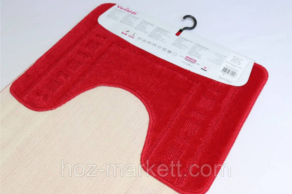 Коврик для ванной темный беж 100 х 60 производство Турция красный Харьков - изображение 2