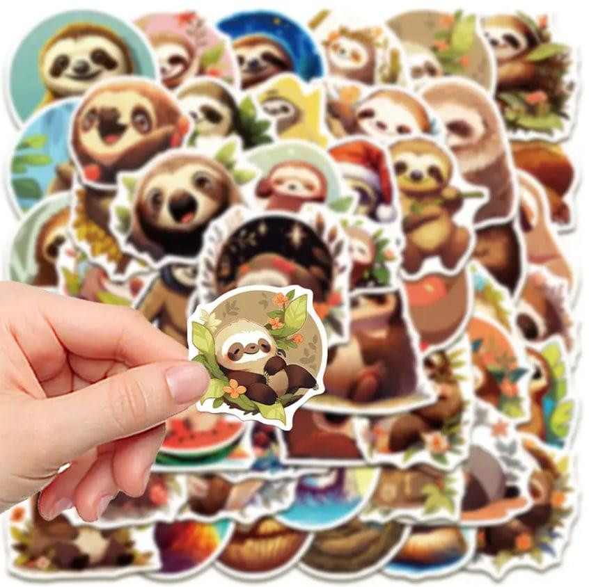 Наклейки с ленивцем, наклейки с животными,водонепроницаемые наклейки для бутылки с водой, набор 50 ш Киев - изображение 2