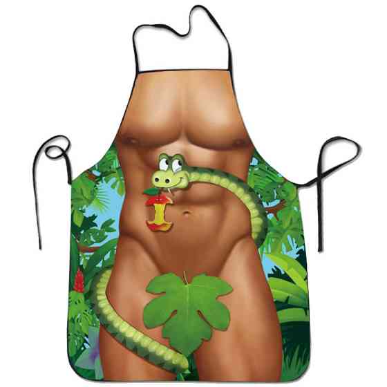 Фартух для чоловіків з приколом Змія з яблуком 80 на 60 см різнобарвний Київ