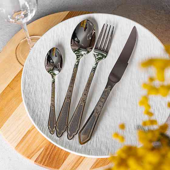 Набір золотих столових приборів на 6 осіб, 24 предмети Київ