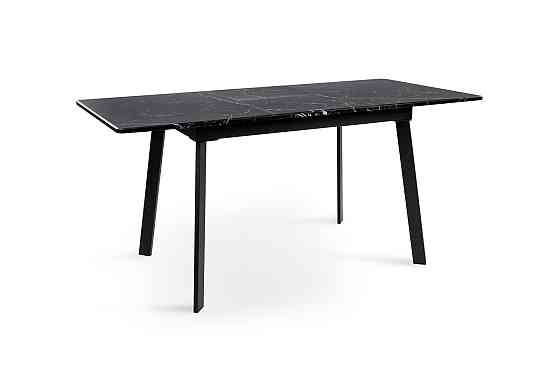 Стіл Етна 120(+40)*75 чорний метал/мрамор чорн Киев