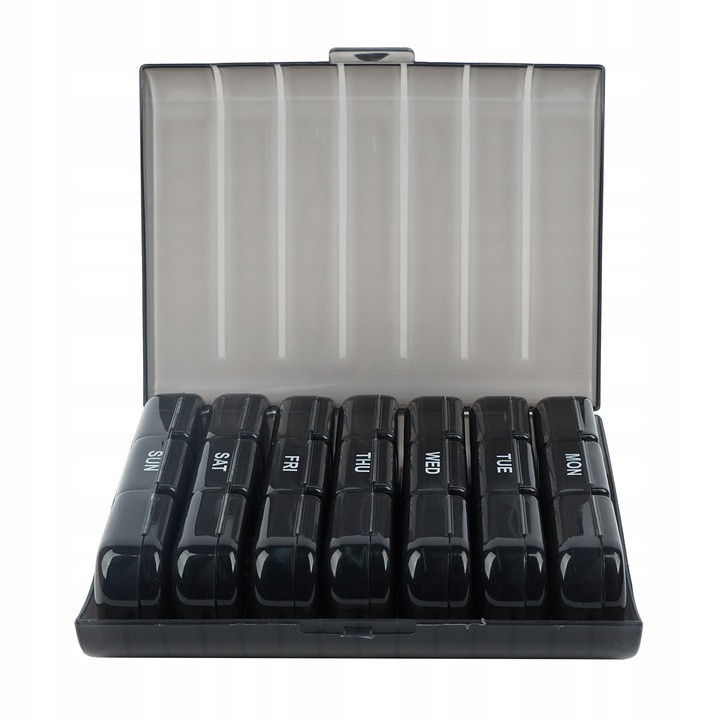 Таблетниця органайзер для зберігання ліків на 7 днів Ruhhy (24287) Black Нововолинськ - фото 4