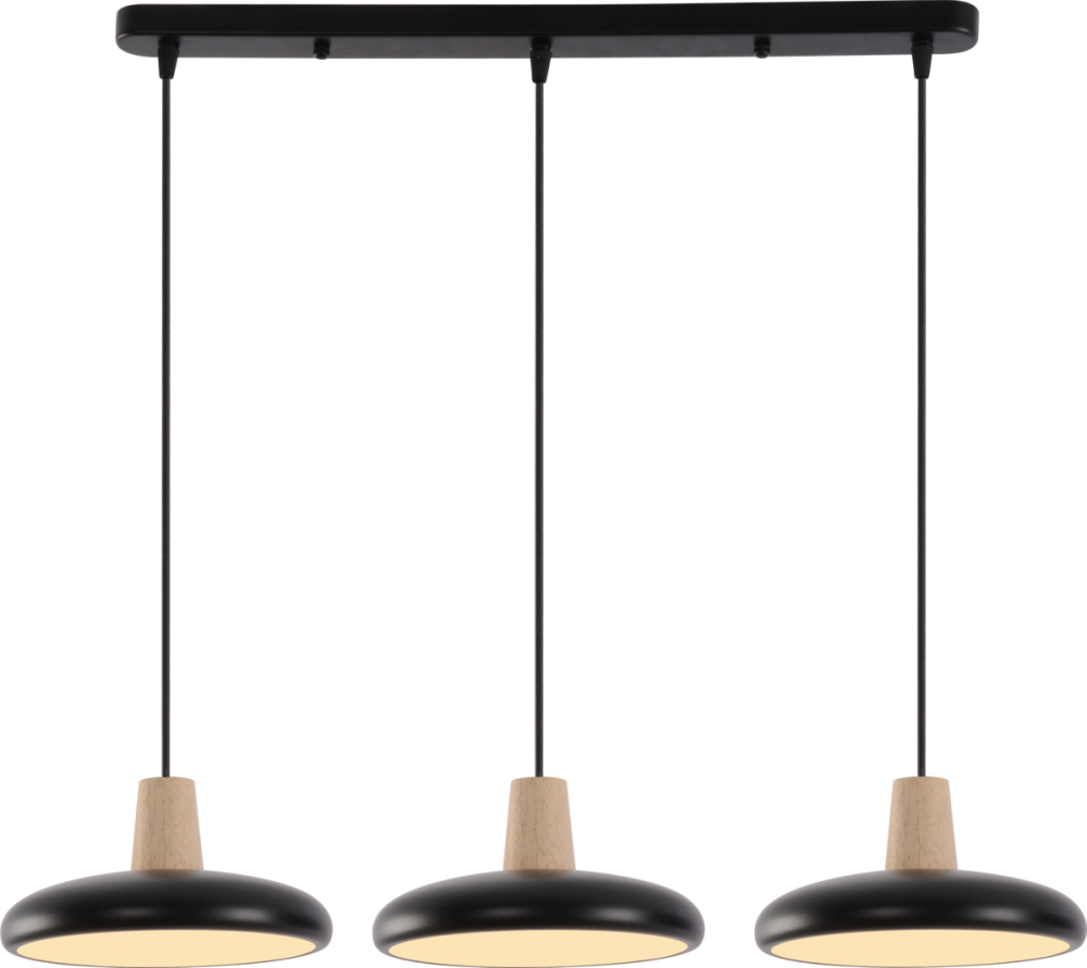 VALESO Підвісна люстра -3 чорний + дерево Київ - фото 1