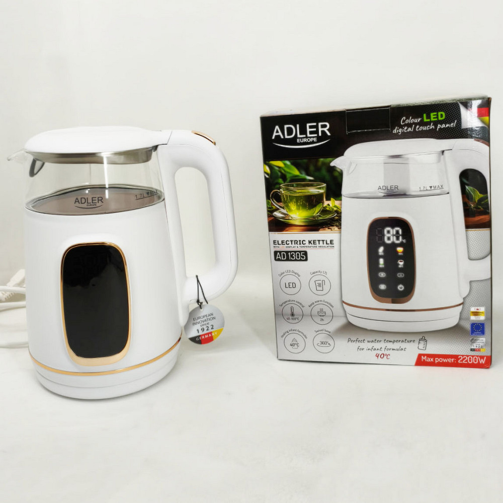 Чайник электрический Adler AD 1305 1.7Л 2200Вт White Gold QY-12 Львов - изображение 19