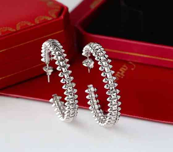 Cartier сережки біле, лимонне, рожеве золото Одеса
