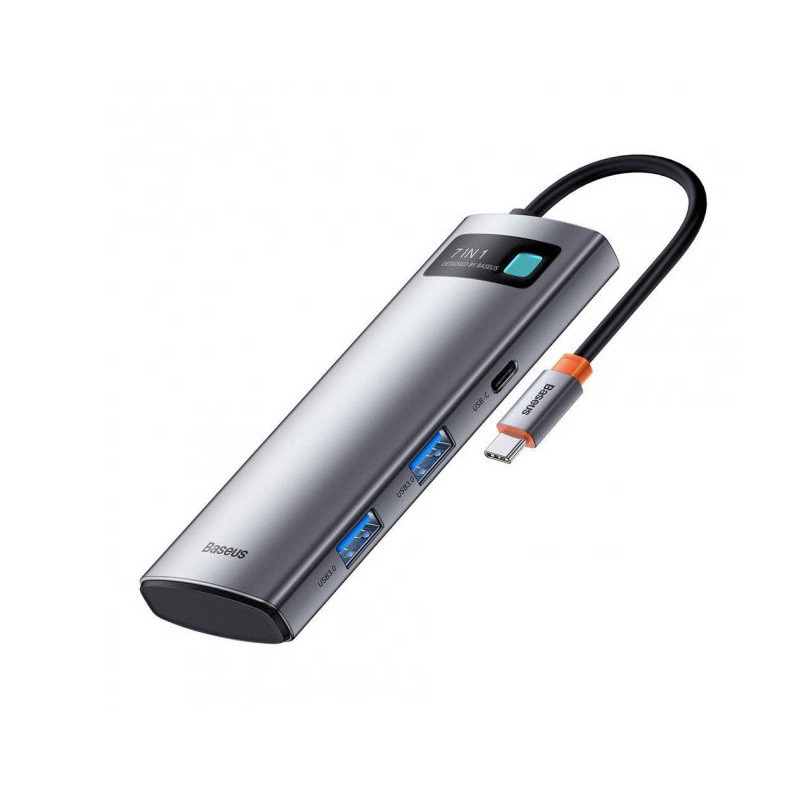 USB-хаб Baseus Metal Gleam Series 7-in-1 Multifunctional Type-C HUB Docking Station Gray（Type-C to Київ - фото 2