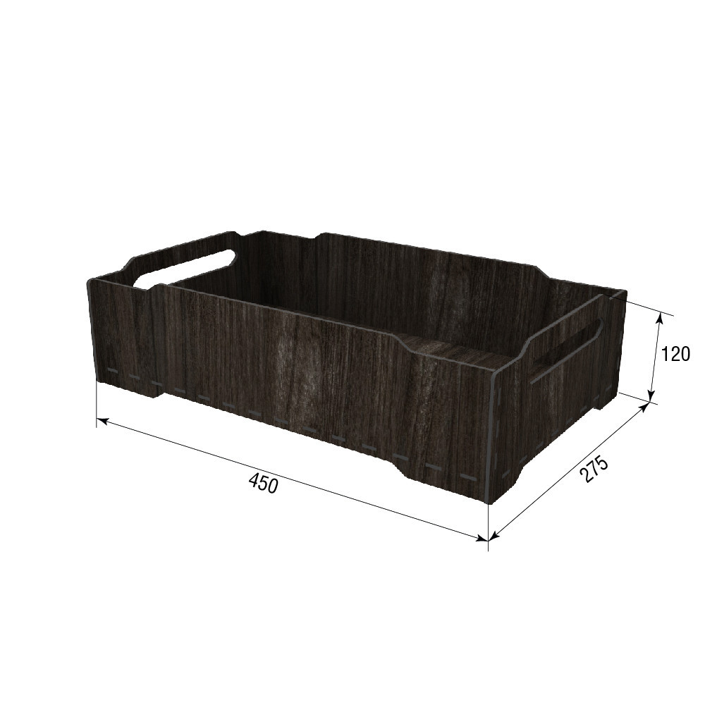 Коробка EKOSTAR з фанери 450x275x120 венге Київ - фото 3