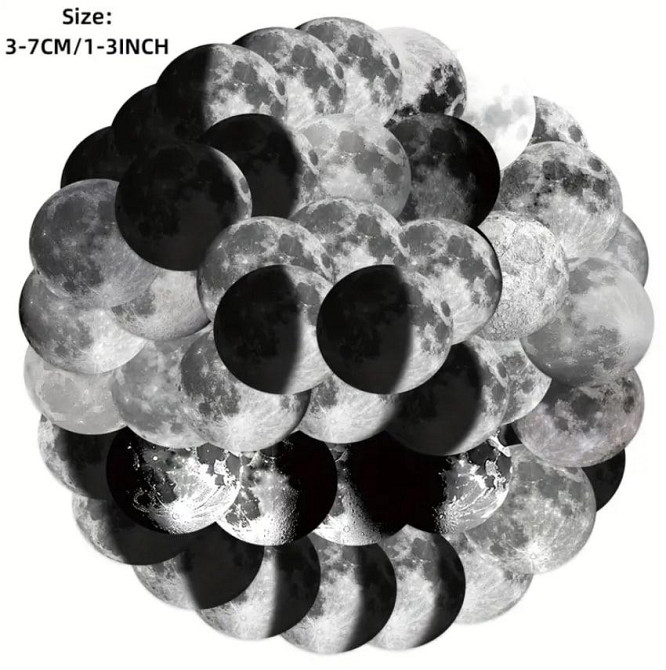 Набір наклейок (стікерів) «Фази місяця» (50 шт.), стікерпак Місяць. Київ - фото 4