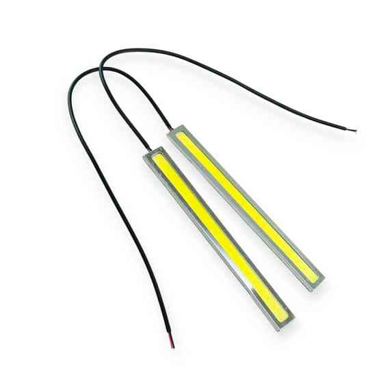 Ходовые 12V DRL COB 140х15мм белая хром огни Мукачево