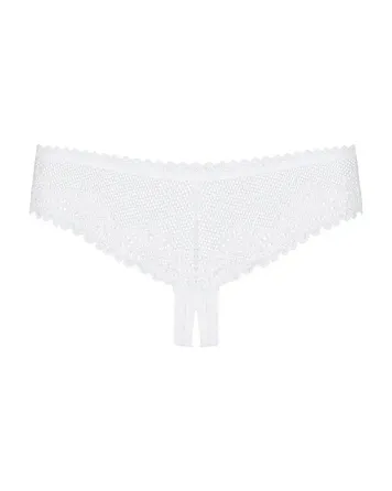 Мереживні трусики з доступом Obsessive Alabastra S/M, білий Львів