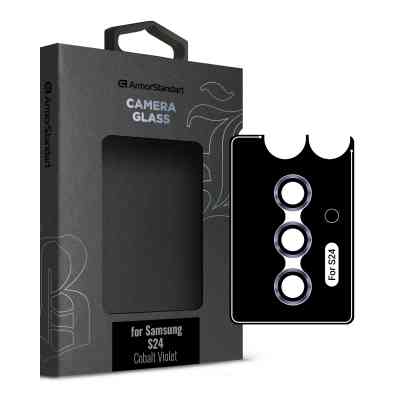 Скло захисне Armorstandart Camera glass Supreme Black Icon Samsung S24 Cobalt Violet (ARM76608) Вінниця