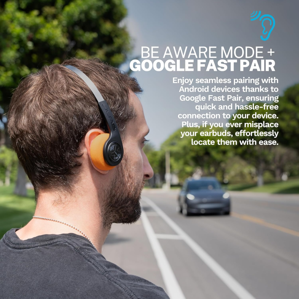 Бездротові накладні навушники JLab Rewind 2 Retro, Bluetooth Multipoint, EQ3, Google Fast Pair, 20+ годин, чорні Київ - фото 7