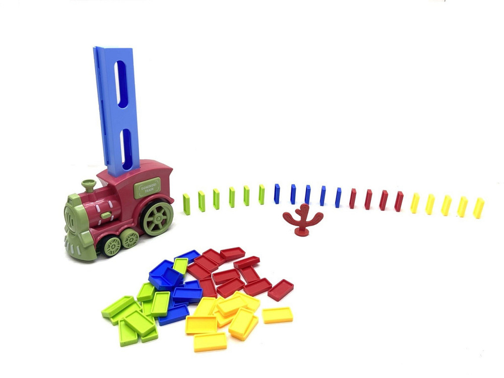 Потяг доміно TK Group викладає доміно підсвічування звуки Червоний з синім (24043) Чернигов - изображение 1