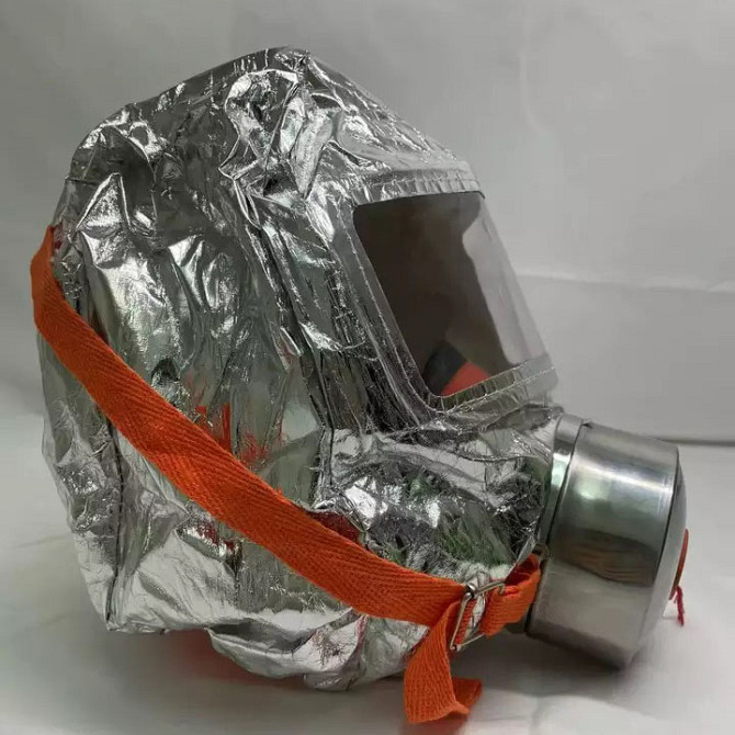 Маска противогаз из алюминиевой фольги, панорамный противогаз Fire mask защита головы от радиации IH-81 Львов - изображение 9
