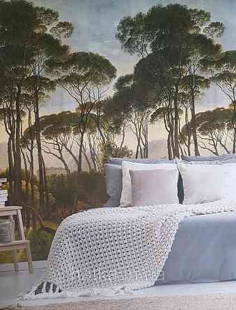 Обои виниловые Grandeco One roll one motif 1.59x2.8 панно лес деревья небо зеленые коричневые Киев