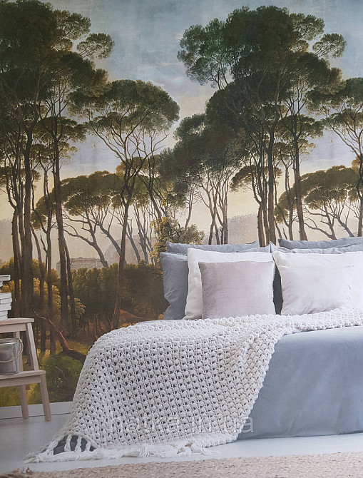 Обои виниловые Grandeco One roll one motif 1.59x2.8 панно лес деревья небо зеленые коричневые Киев - изображение 1