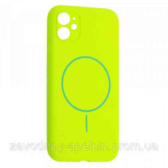 IPhone 11 Чохол силіконовий мікрофібра Магніт (салатовий) Одеса