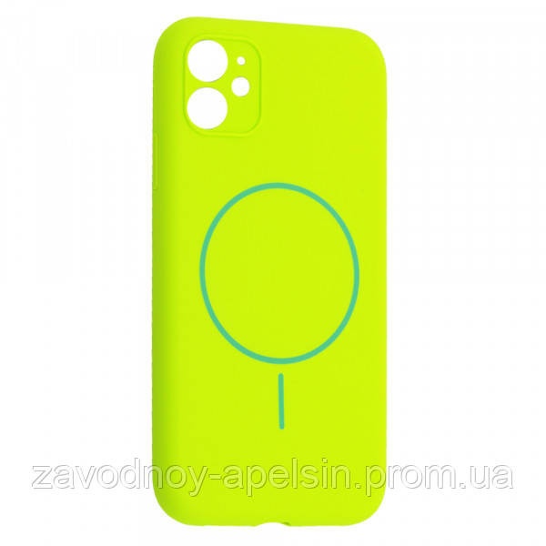 IPhone 11 Чохол силіконовий мікрофібра Магніт (салатовий) Одеса - фото 1