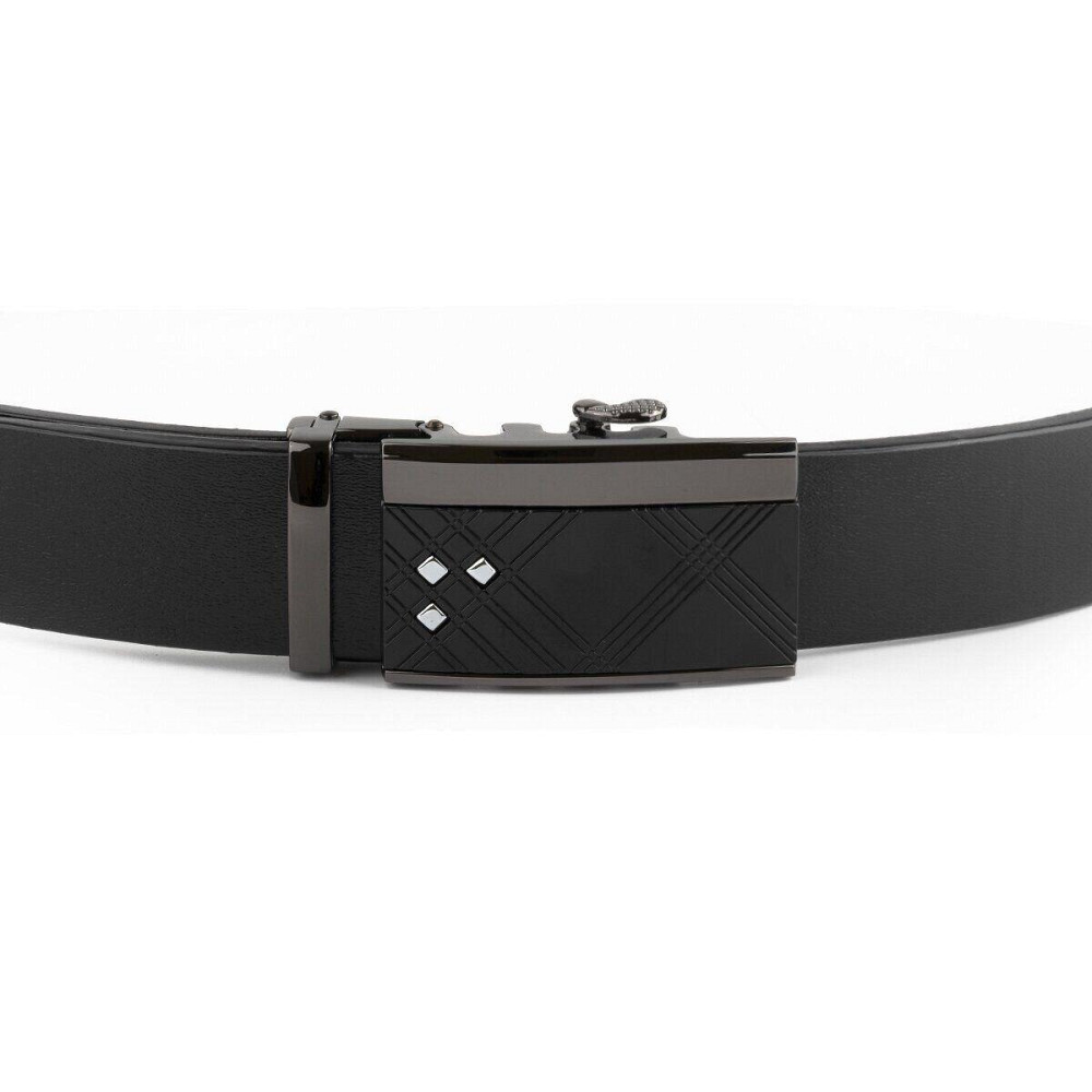 Ремінь чоловічий з ромбами на пряжці Vintage 20291 Чорний Київ - фото 3