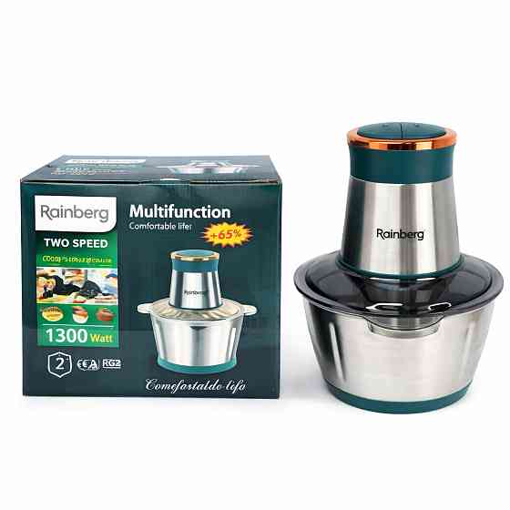 Блендер стационарный Rainberg RB-2202 измельчитель кухонный 1300W чаша металлическая на 2л чоппер HJ-11 Львов