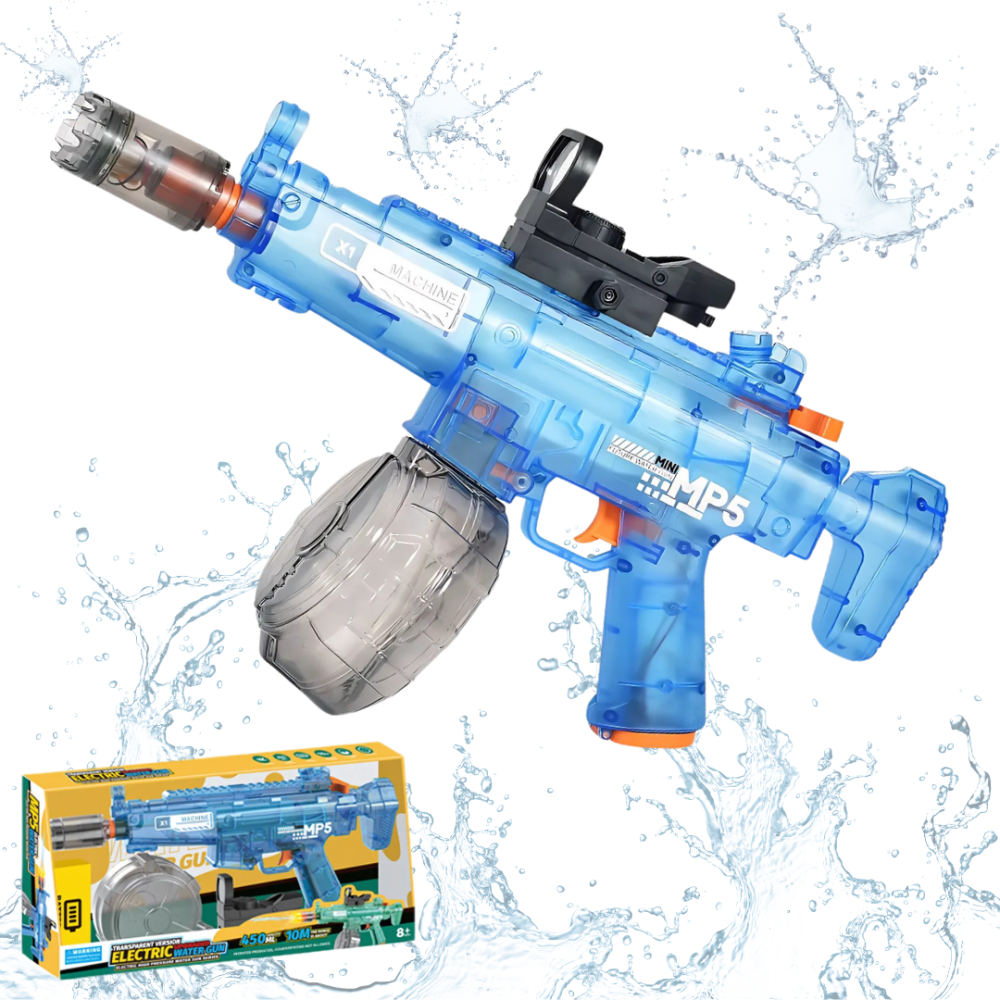 Водный электрический пистолет для детей, бластер на аккумуляторе, водный автомат MP5, игрушечный, синий Каменец-Подольский - изображение 1
