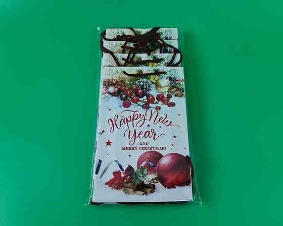 Новогодние пакеты для подарков, средний 17x26x8-007 (12 шт) Харьков