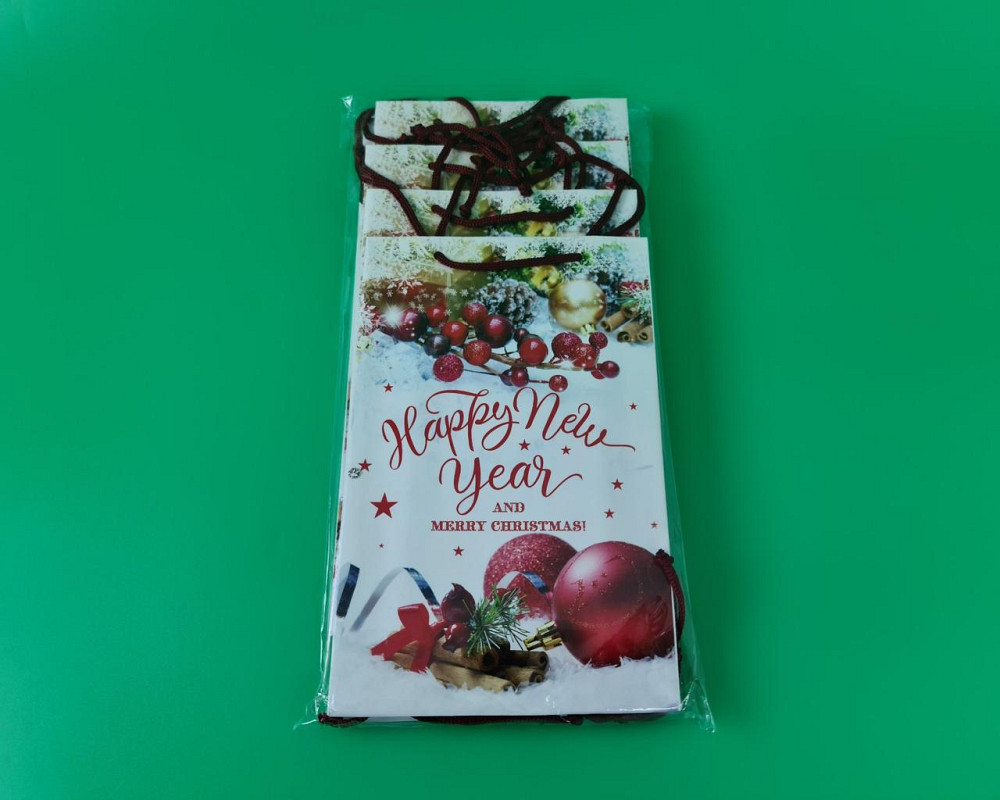 Новогодние пакеты для подарков, средний 17x26x8-007 (12 шт) Харьков - изображение 4