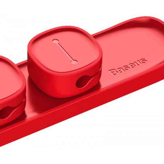 Магнітний органайзер держак для проводів Baseus Peas Cable Clip ACWDJ-09 (Червоний) Миколаїв