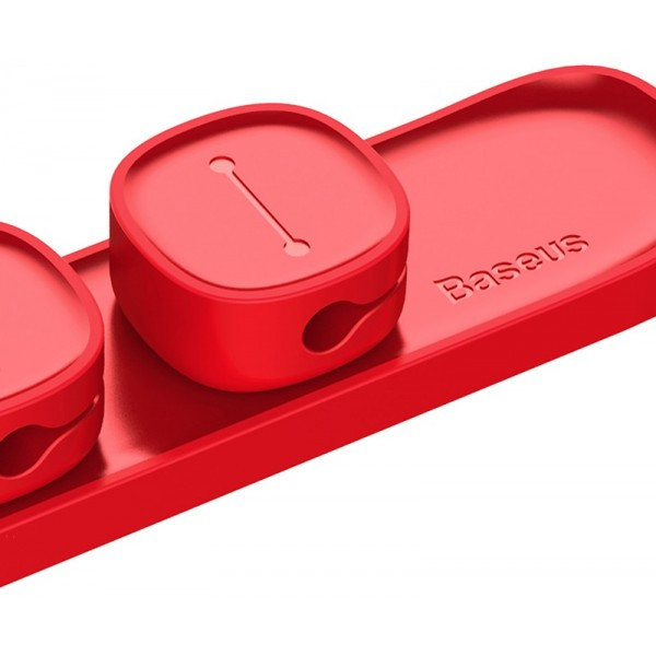 Магнітний органайзер держак для проводів Baseus Peas Cable Clip ACWDJ-09 (Червоний) Миколаїв - фото 4
