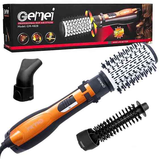 Фен-стайлер для волосся з 3 насадками Gemei GM 4828 SBR Київ