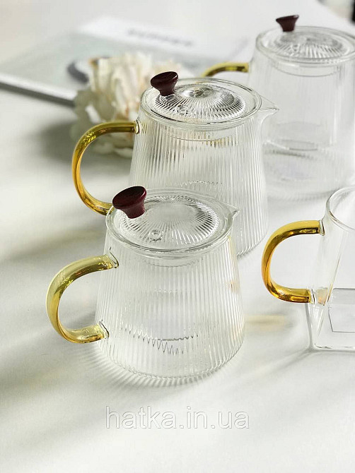 Чайник заварювальний скляний Olens "Чарлі" 550 мл скляне сито для дому та ресторану Київ - фото 4