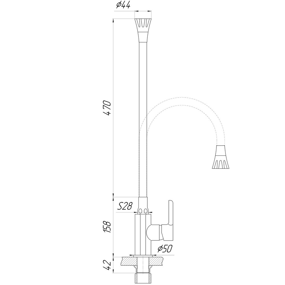Смеситель для кухни Domino PRESTIGE DPS-203SA-G03 (000025207) Киев - изображение 6