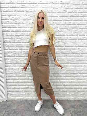 Юбка миди с разрезом 