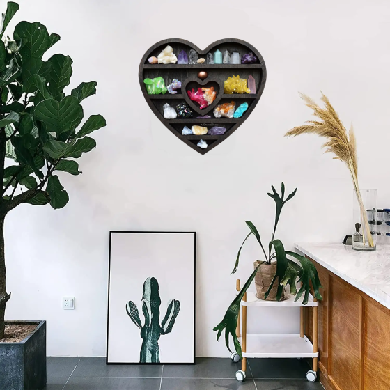 Полка настенная из дерева для декора и украшений, открытая полка на стену 