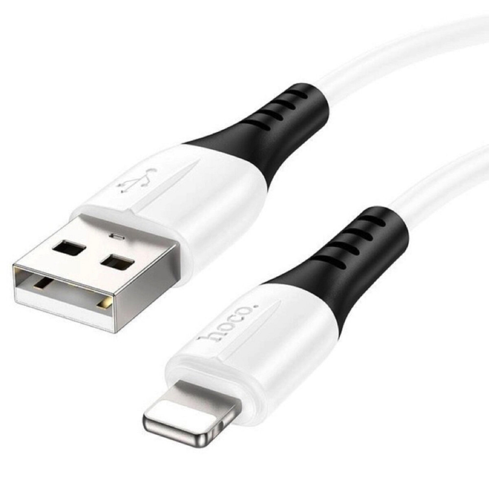 Кабель HOCO X82 USB to iP 2.4A, 1m, silicone, silicone connectors, White (6931474768544) Киев - изображение 2