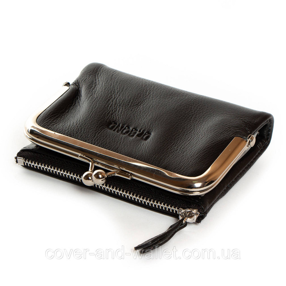 Небольшой женский кожаный кошелек в ретро стиле красно-черного цвета Helen Verde 6133 Киев - изображение 9