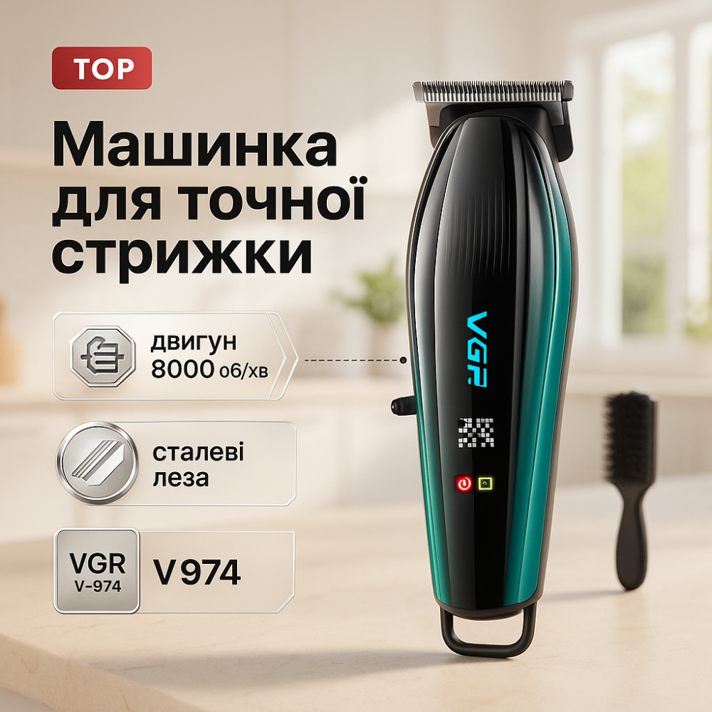 Электрическая машинка для стрижки бытовая VGR V-974, Набор инструментов для стрижки волос BM-38 Львов - изображение 17