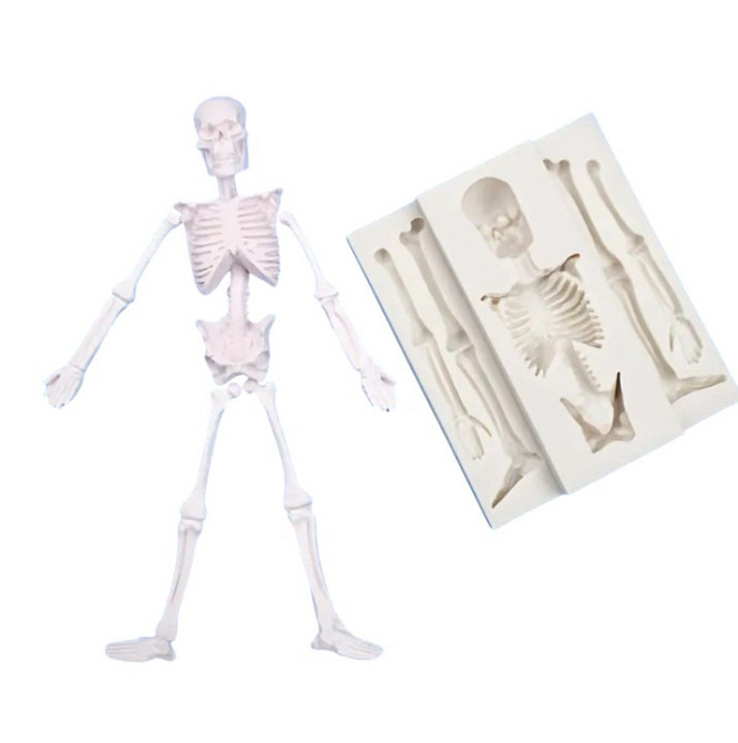 Силиконовая форма Скелет 112 на 97 мм серый Киев - изображение 3